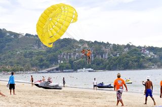普吉岛，泰国，parasail，水，运动，海滩，旅游，旅游