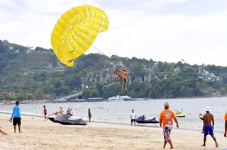 普吉岛，泰国，parasail，水，运动，海滩，旅游，旅游