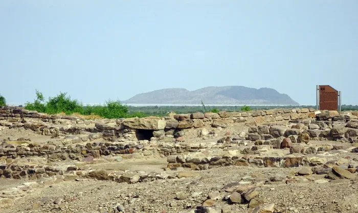 dholavira、考古遗址、挖掘、结构、水管理、khadir bet、kutch、kotada timba