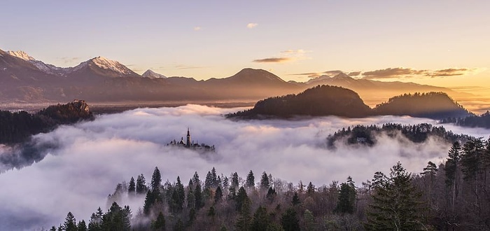 风景、山脉、自然、森林、CC0、桌面背景、雾、雾