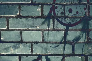 紫色, 黑色, 绘, Dreamcatcher, 墙, 背景, 蓝色, 背景