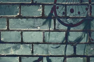 紫色, 黑色, 绘, Dreamcatcher, 墙, 背景, 蓝色, 背景