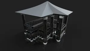 孤立的，建筑，建筑，结构，抽象的，没有人，夜晚，建筑结构