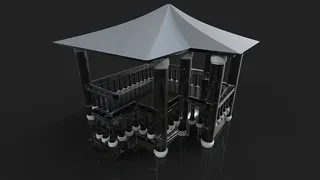 孤立的，建筑，建筑，结构，抽象的，没有人，夜晚，建筑结构