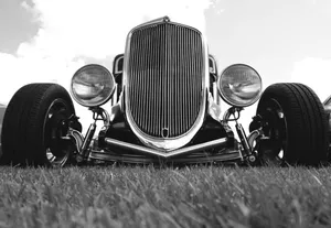 deuce coupe，热杆，广角，汽车，黑白，旧车，运输，运输方式