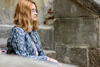 时尚，人物，女人，女孩，模糊，休闲，水泥，特写