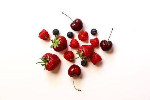 红色水果，草莓，覆盆子，樱桃，红色，水果，品种，蓝莓