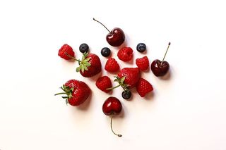 红色水果，草莓，覆盆子，樱桃，红色，水果，品种，蓝莓