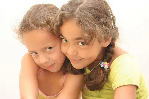 二，女孩，拍照，自拍，女孩，头发，美丽，微笑