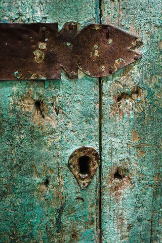 孔、锈、锁、墙、钢、保险箱、排水管、球体