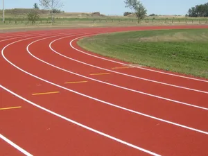 田径、比赛、景观、Estevan、跑道、运动跑道、运动、田径