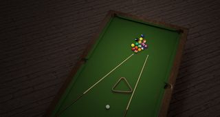 棕色, 绿色, 台球桌, 台球, 球, 桌子, 布, 玩