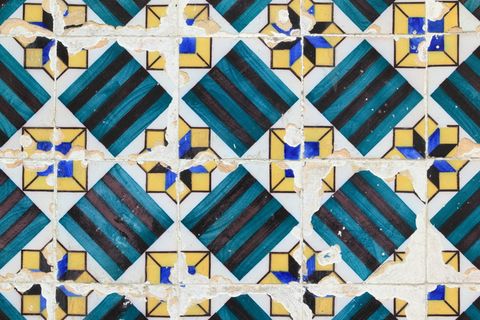 陶瓷，葡萄牙，瓷砖，墙壁，覆盖物，规则，图案，全框架