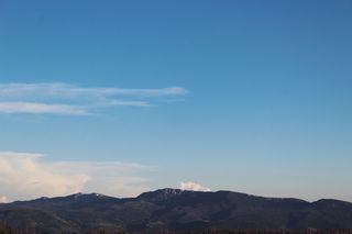 山，蓝色，天空，绿色，山脉，白天，云，空中