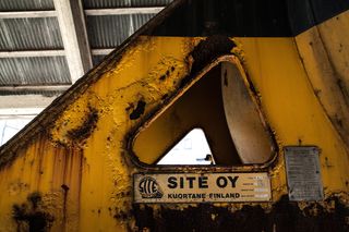 黄色污垢、锈迹、细节、黄色、设备、旧、污垢、丙烯酸