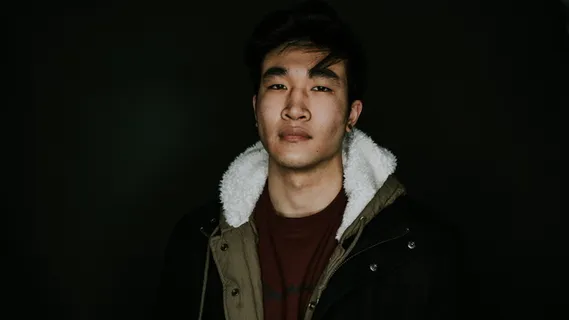 男人, 穿着, 棕色, 黑色, 派克大衣, 男, 人, 脸