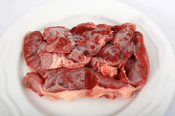 生的，肉，盘子，牛肉，炖，胸脯，餐饮，特写