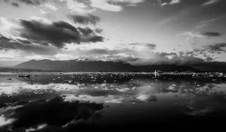 全景，冰岛，海洋，海洋，倒影，日落，冰，冰冻