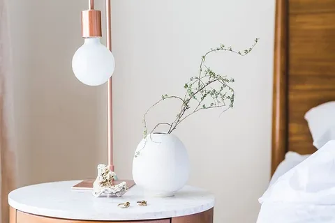 卧室,植物,花盆,灯,灯泡,室内装饰,现代,边桌 卧室,植物,花盆,灯,灯泡,室内装饰,现代,边桌