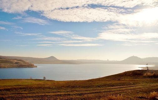桥，新兴，湖，捷克，*山脉，池塘，深，淹没