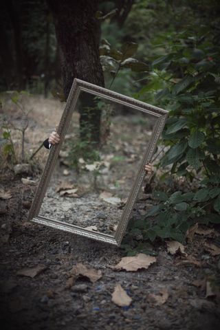 矩形木框镜