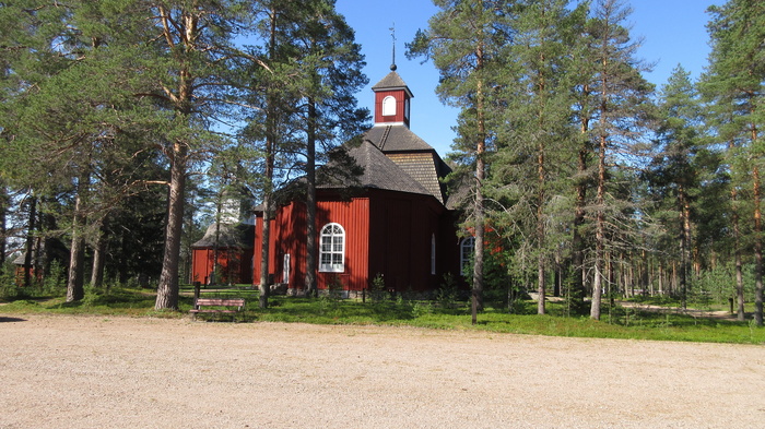 Pudasjärvi, 教堂, 福音派路德会, 芬兰北部, 树, 植物, 建筑结构, 建筑外观