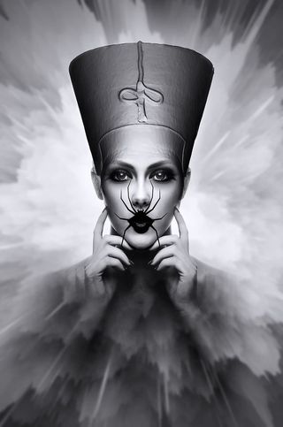 封面，肖像，埃及，超现实，奇异，半身像，魔法，神秘