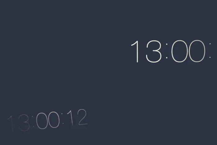 黑色背景与 13:00 文本叠加