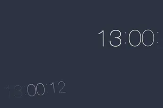 黑色背景与 13:00 文本叠加