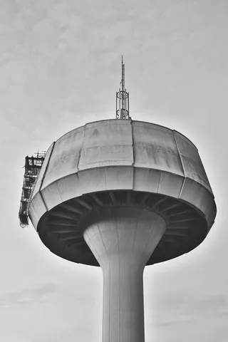 wuppertal、deutschland、watertower、单色、天空、建筑结构、建筑、低角度视图