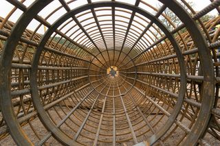 钢筋，篮，钢，管，现场，大号，建造，全框架