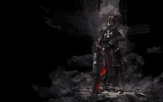 骑士战士插图，骑士，中世纪，盔甲，十字军，圣殿骑士背景，盾牌，剑