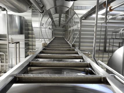 灰色、不锈钢、工业、机器、工业、储罐、管道