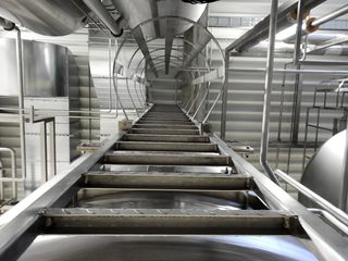 灰色、不锈钢、工业、机器、工业、储罐、管道