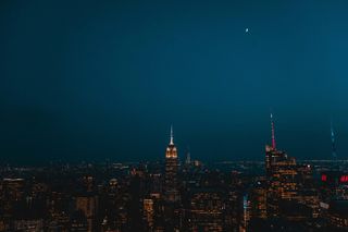 帝国大厦夜间航空摄影