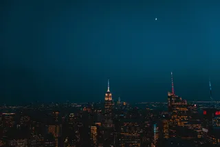 帝国大厦夜间航空摄影