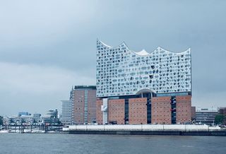 建筑、城市、天空、旅游、水域、易北河、港口、易北河爱乐厅