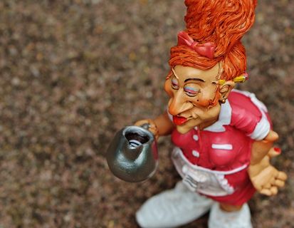 咖啡, 操作, 女服务员, 搞笑, 图, 控制, 装饰, 喝