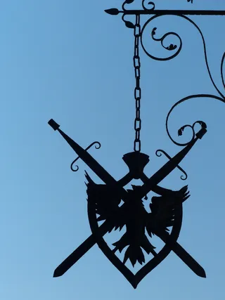 阿德勒，宝剑，铁匠，客栈，鼻罩，广告，广告牌，餐厅