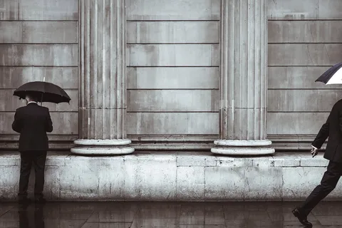 人，黑人，雨伞，建筑，建筑，外面，人，建筑，外面