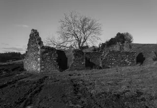 英国，cwm，破房子，破，石墙，废墟，农舍，威尔士