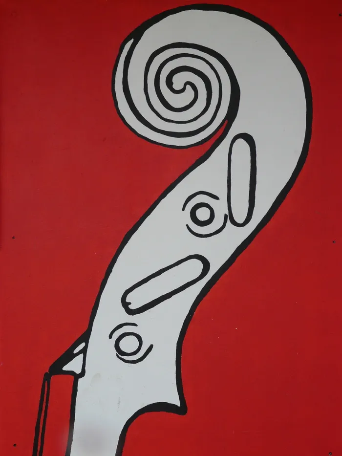 小提琴，蜗牛，壁画，艺术，绘画，抽象，漩涡，红色