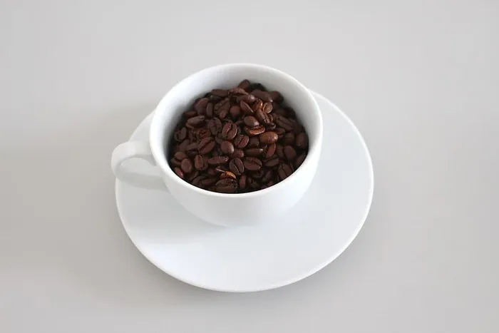 咖啡豆，内部，白色，陶瓷，茶杯，茶碟，咖啡，咖啡因