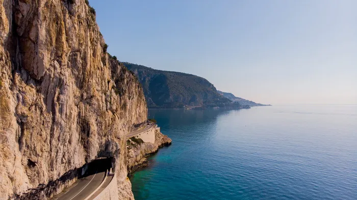 法国，法国里维埃拉，海洋，街道，墙，海洋，岩石，水