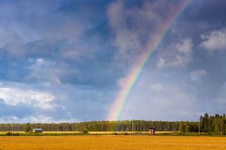 芬兰、马特卡尼瓦、自然、云朵、斯堪的纳维亚、乡村、彩虹、森林