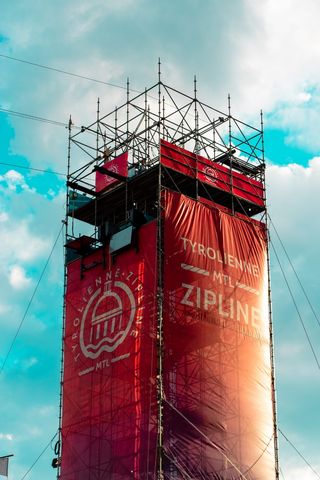 加拿大蒙特利尔，mtl拉链，蓝色，拉链，等距，红色，几何