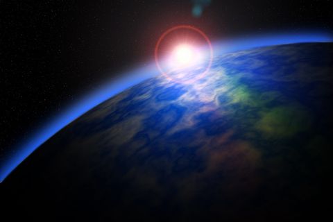 地球大气层、数字、壁纸、空间、恒星、行星、太阳、日出