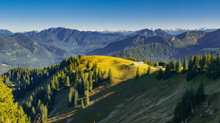 风景，山脉，全景，风景，巴伐利亚州，山脉，风景-自然，自然之美