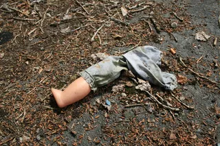 蓝色、牛仔裤、泥土、腿、洋娃娃、破损、衰退、背景