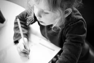 纸，铅笔，画画，画画，写字，写字，女孩，孩子